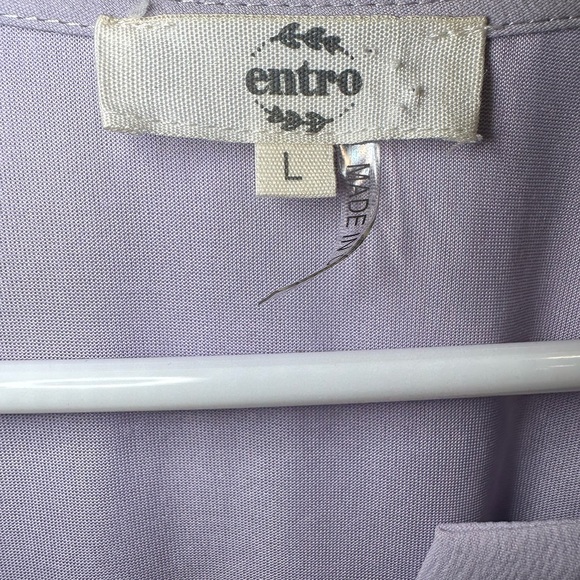 Entro Lavender Button-Up Dress with Ruffle Trim - Picture 3 of 11